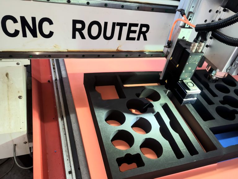 CNC router cutting custom foam inserts
